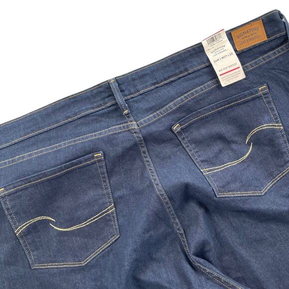 Signature Levi Strauss Jeans Women Plus 24 Dark Wash Mid-rise Bootcut - Picture 5 of 9